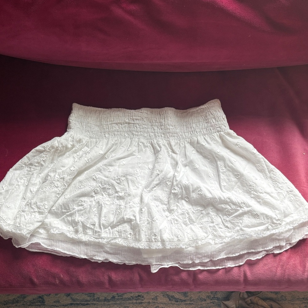 LoveShackFancy White Mini Skirt